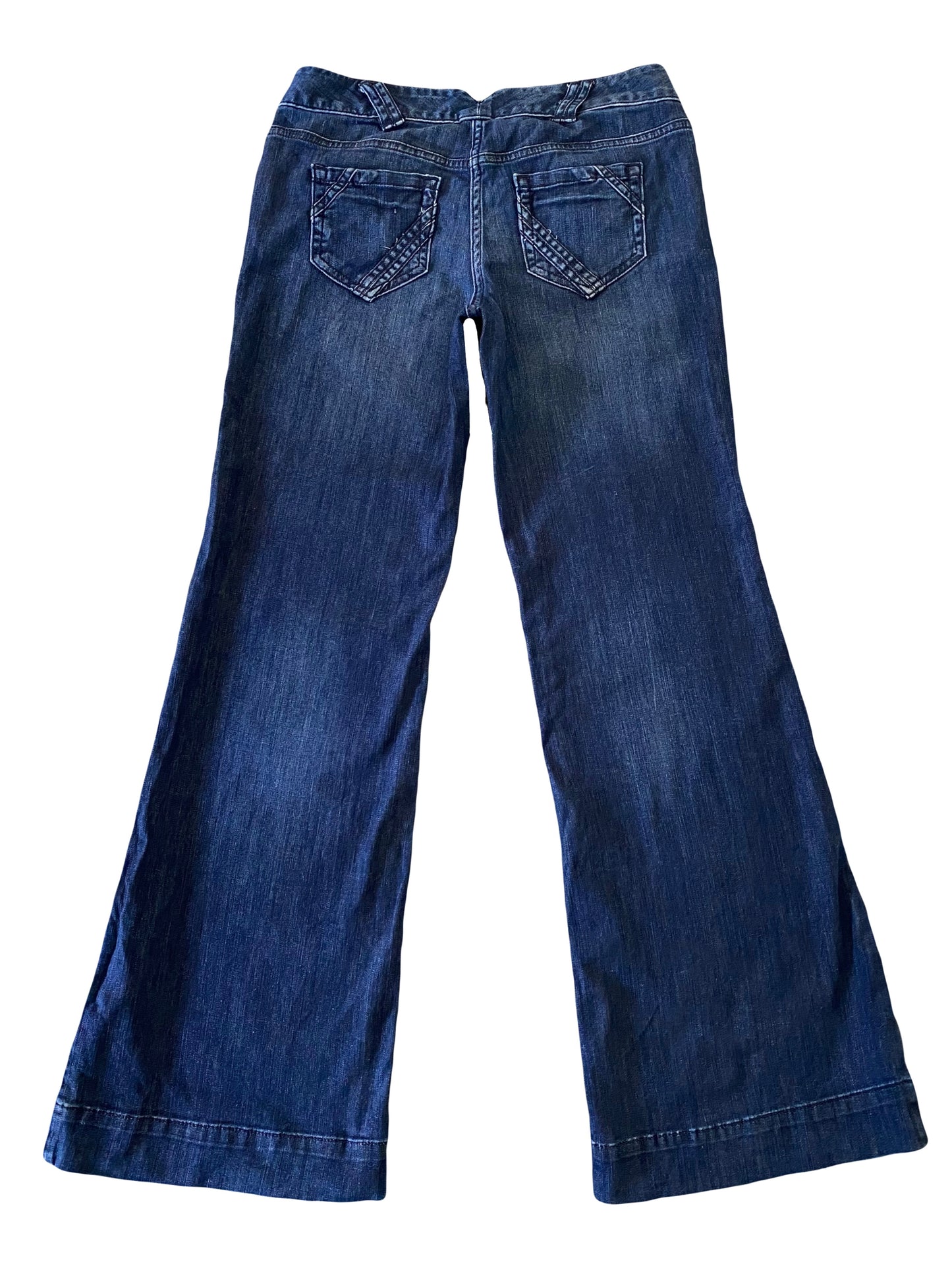 blue denim wide leg jeans