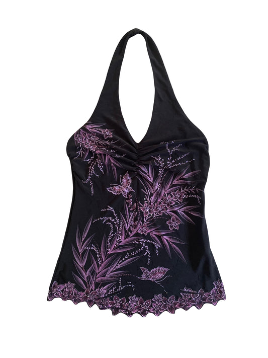 bedazzled purple halter top