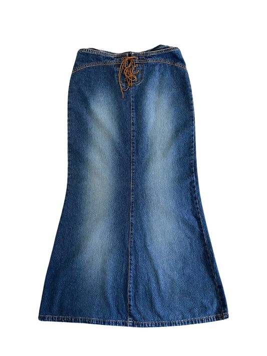 maxi denim skirt