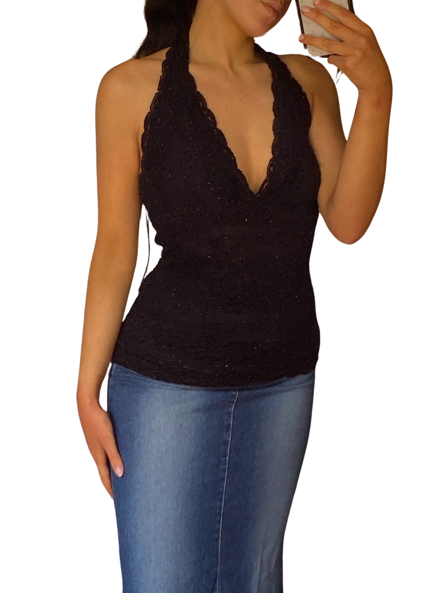 sequin halter top