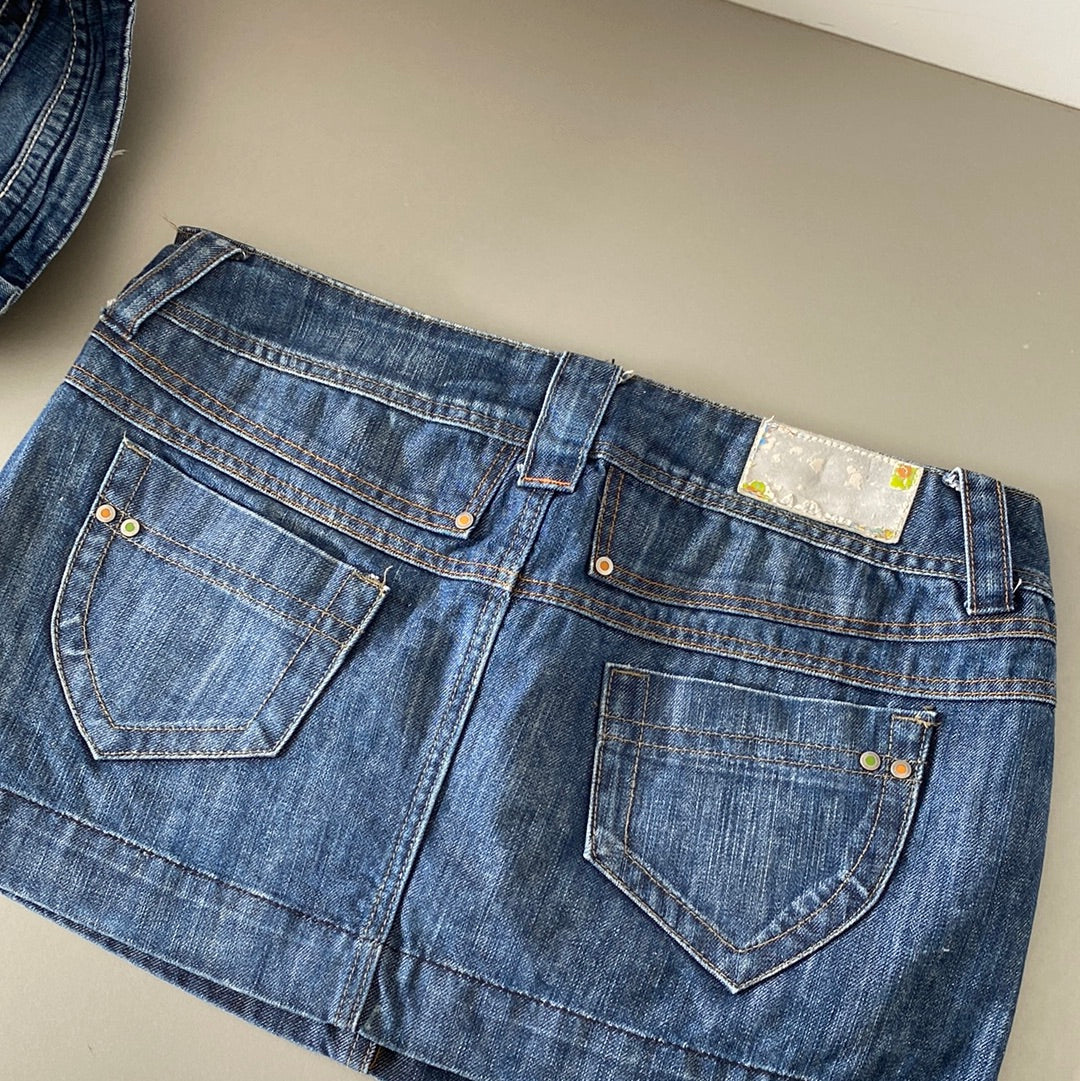 denim mini skirt