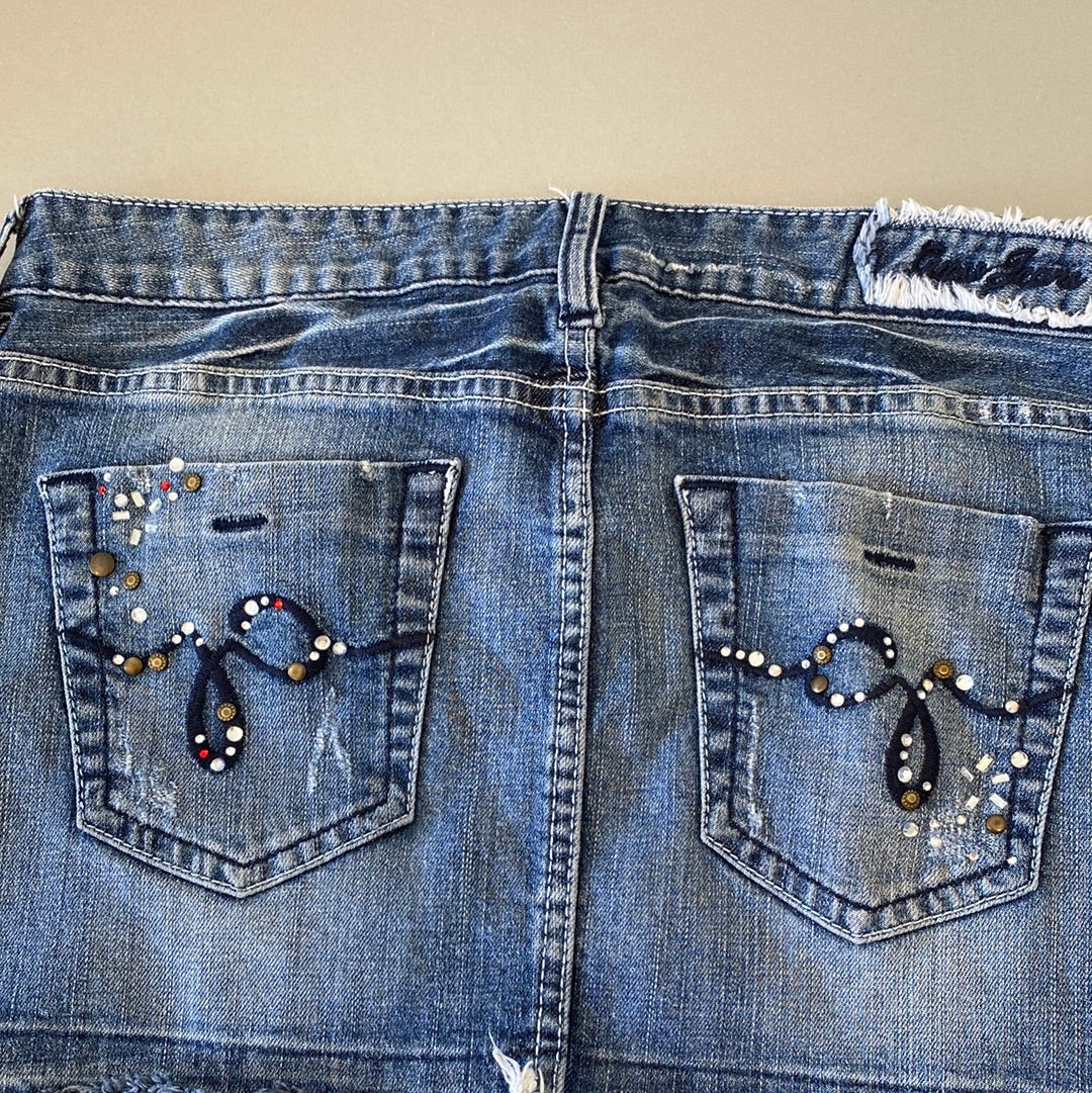 guess denim mini skirt