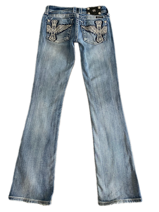 miss me angel wing bootcut jeans