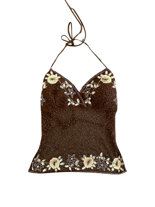 brown sequin top
