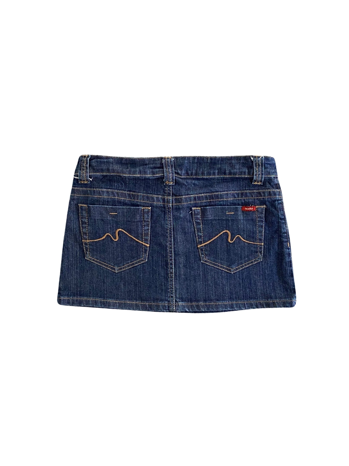 moto denim mini skirt