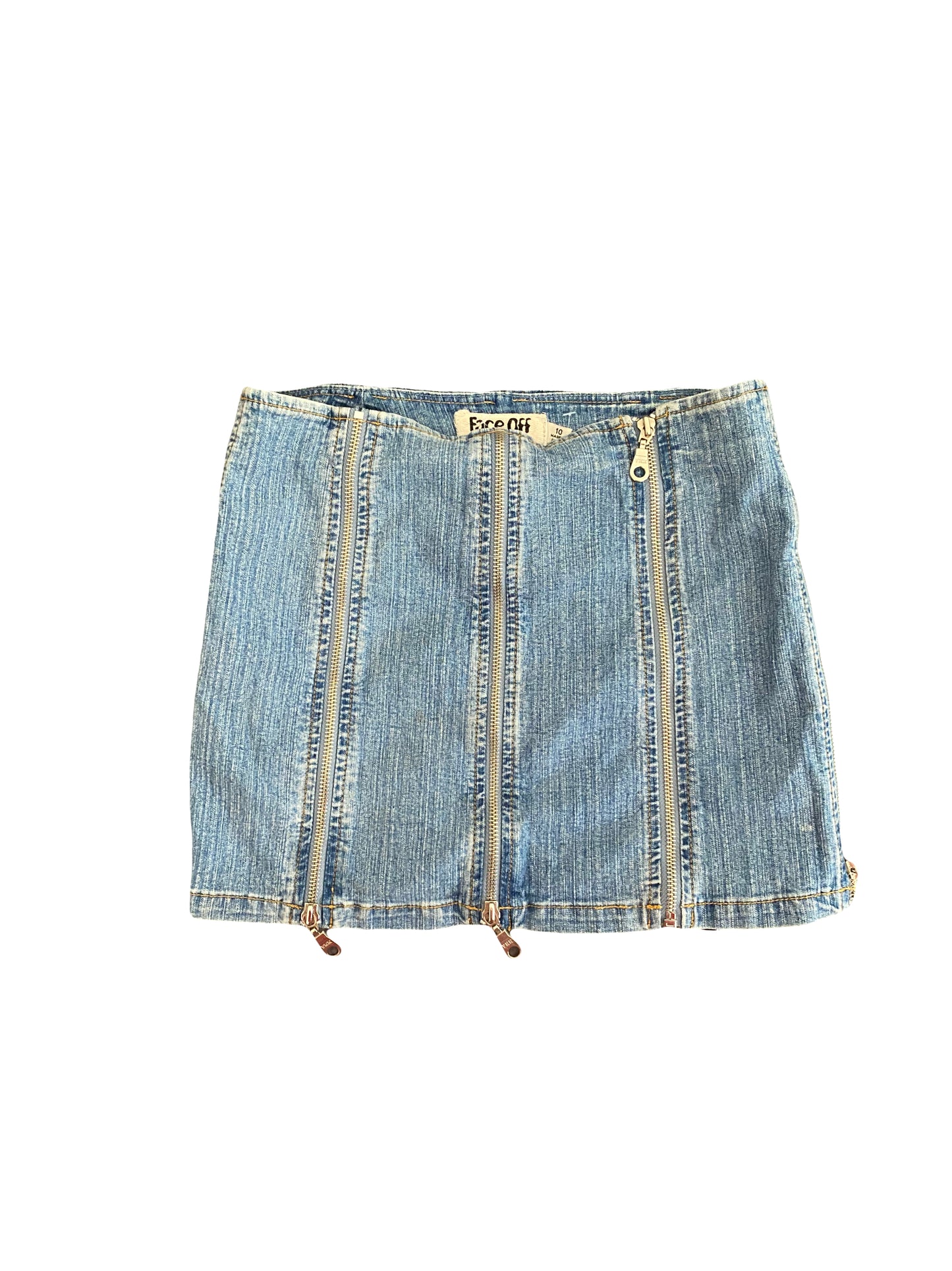 ♡faceoff zip mini denim skirt♡
