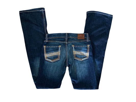 sequin low rise bootcut jeans