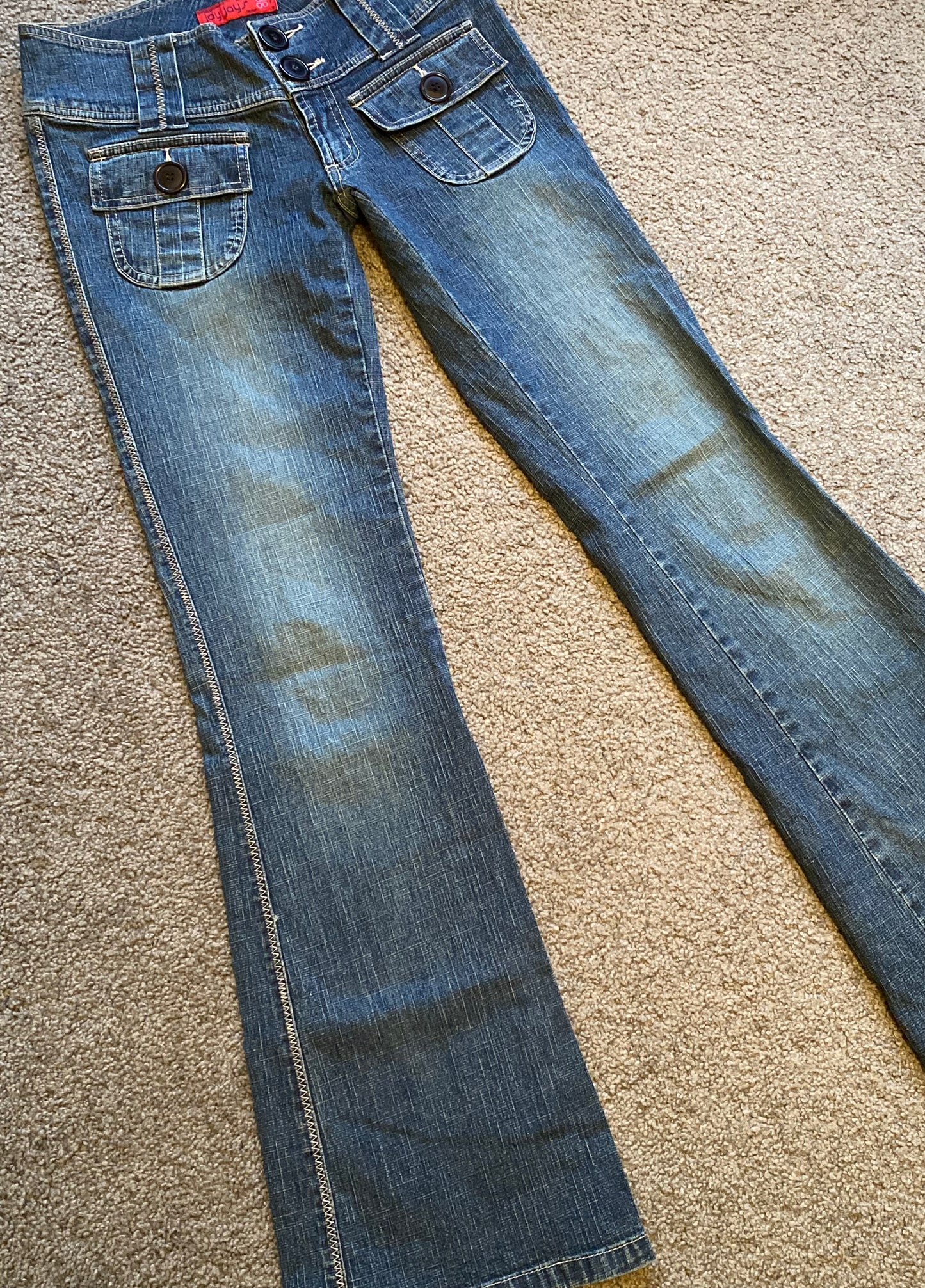 ♡low rise dark blue flare pagani jeans♡