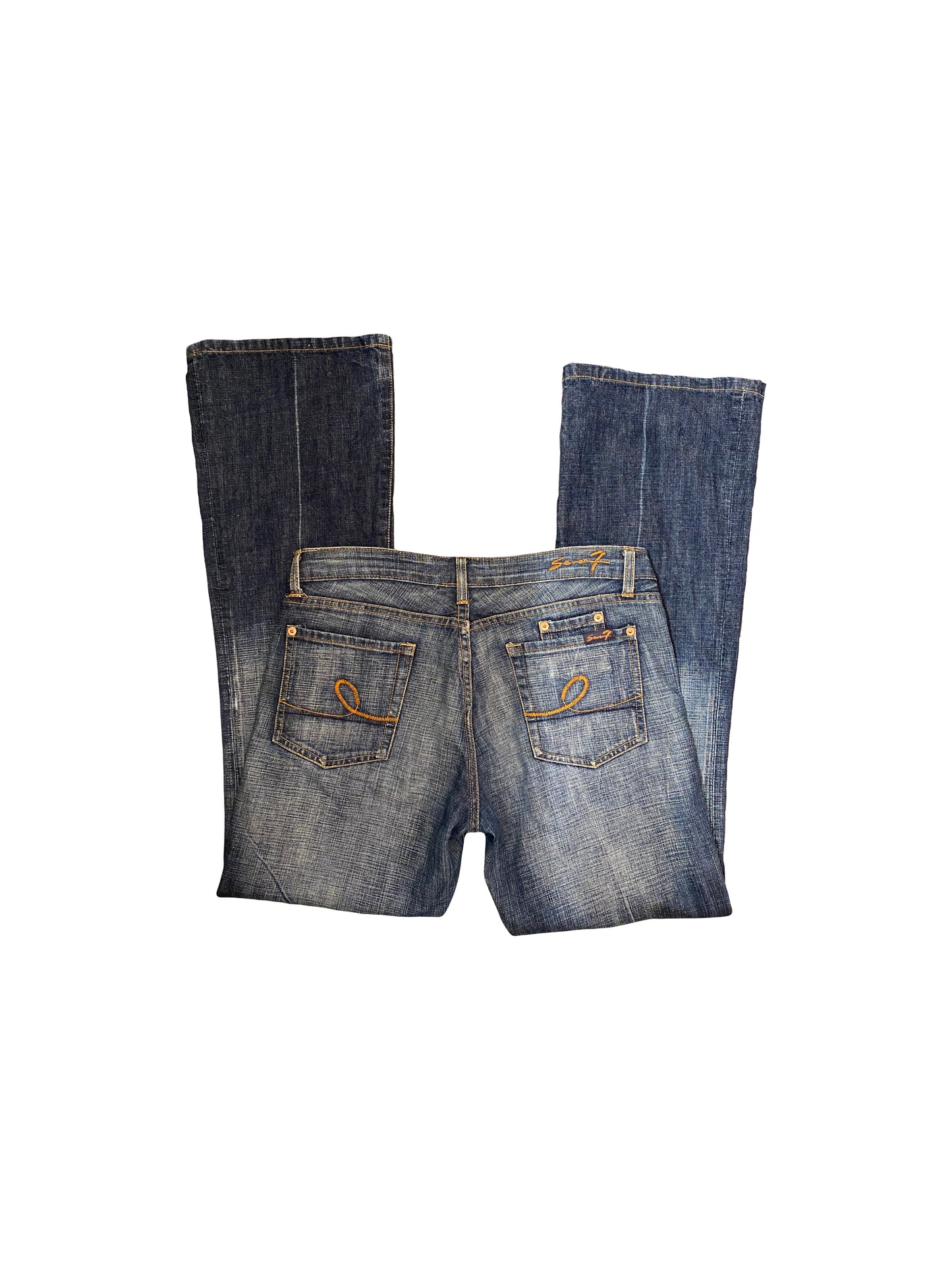 ♡low rise flare blue wash seven7 jeans♡