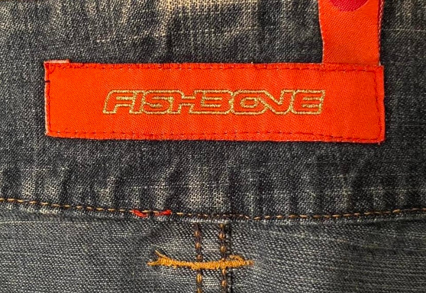 ♡fishbone denim mini skirt with button detailing♡