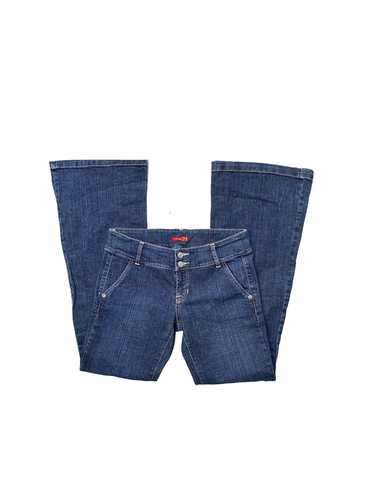 ♡low rise wide flare blue jeans♡