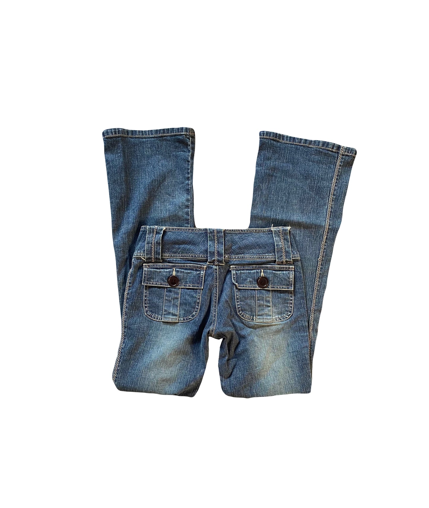♡low rise dark blue flare pagani jeans♡