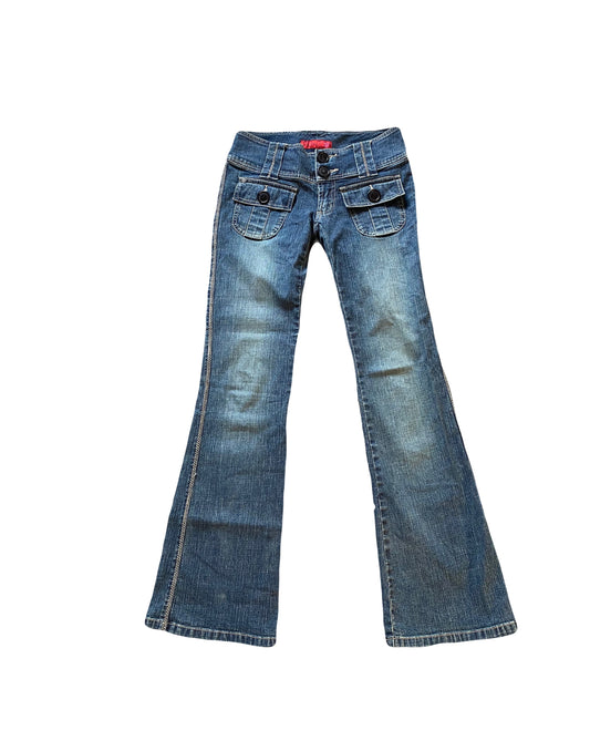 ♡low rise dark blue flare pagani jeans♡