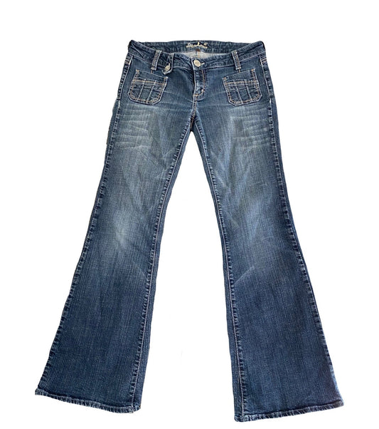low rise flare jeans