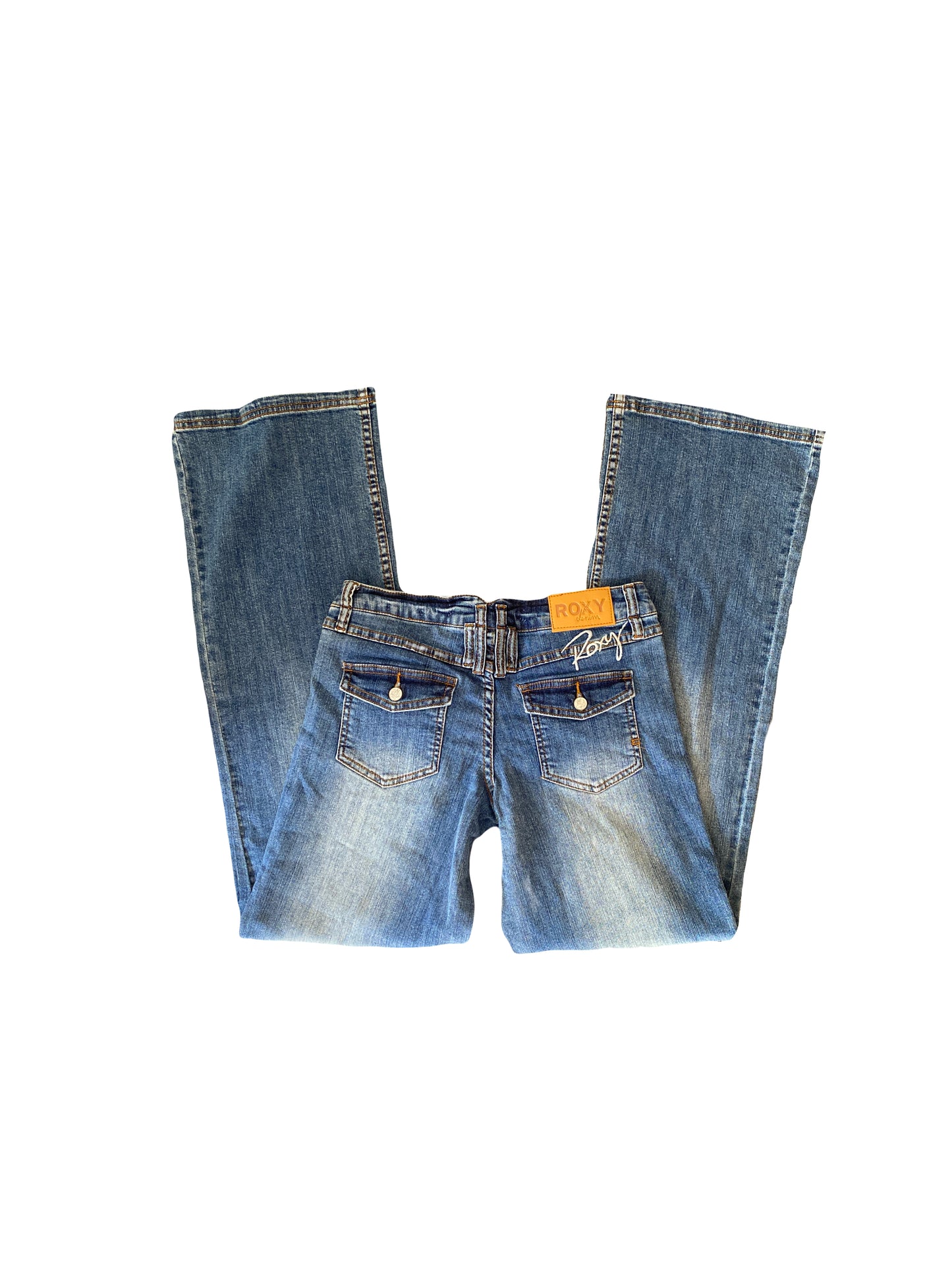 ♡roxy blue wash low rise flare jeans♡