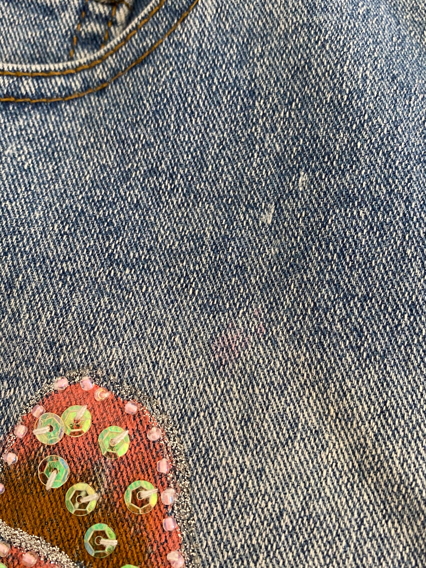 sequin flare jeans