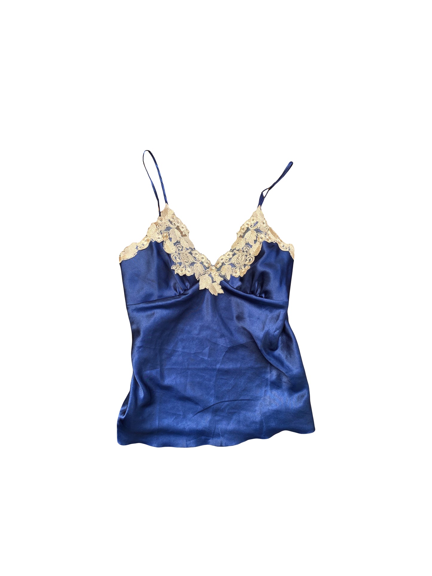 ♡ gorgeous blue satin cami top ♡
